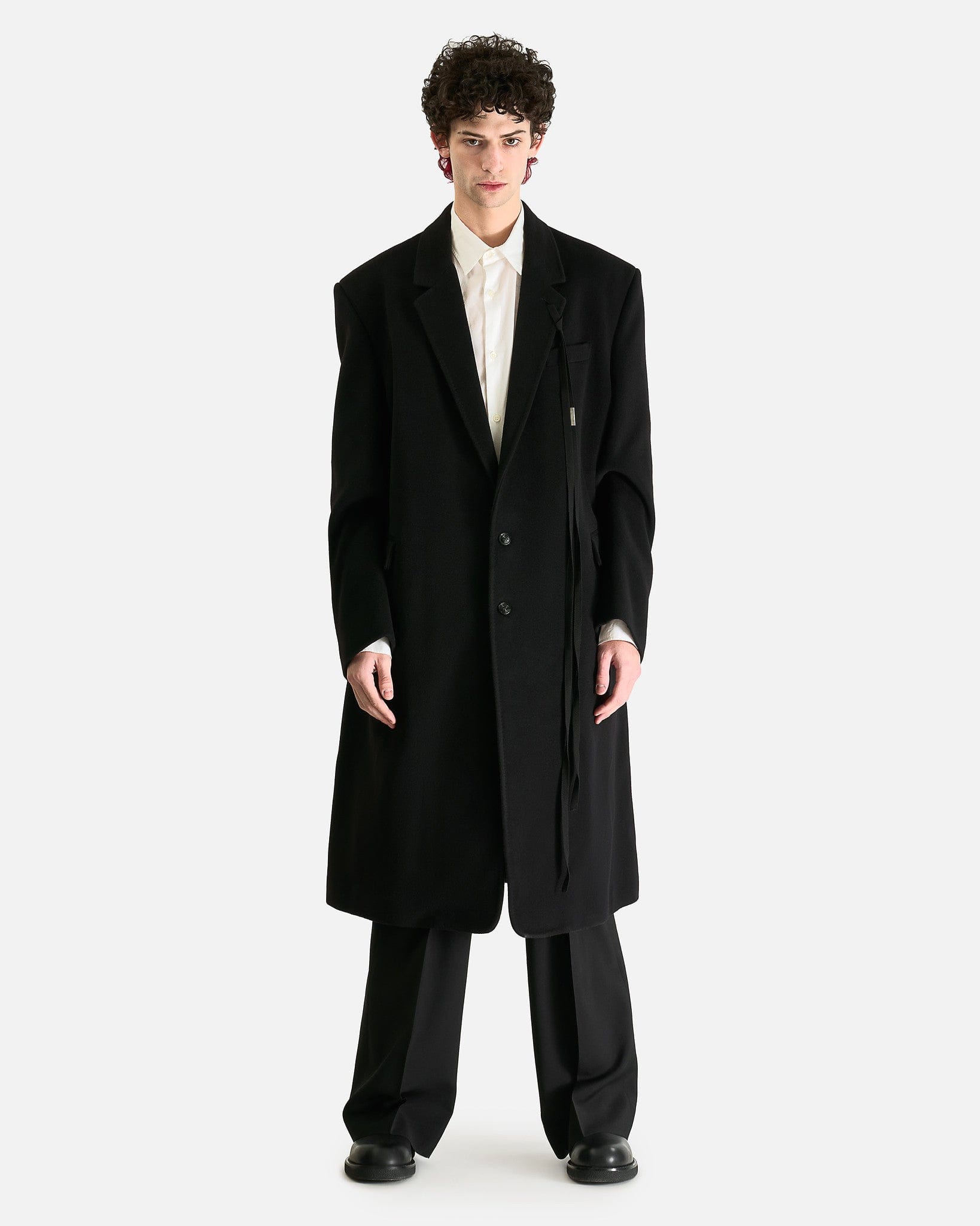 Ann Demeulemeester Men's Coat Leonard High Comfort Tailored Coat in Black