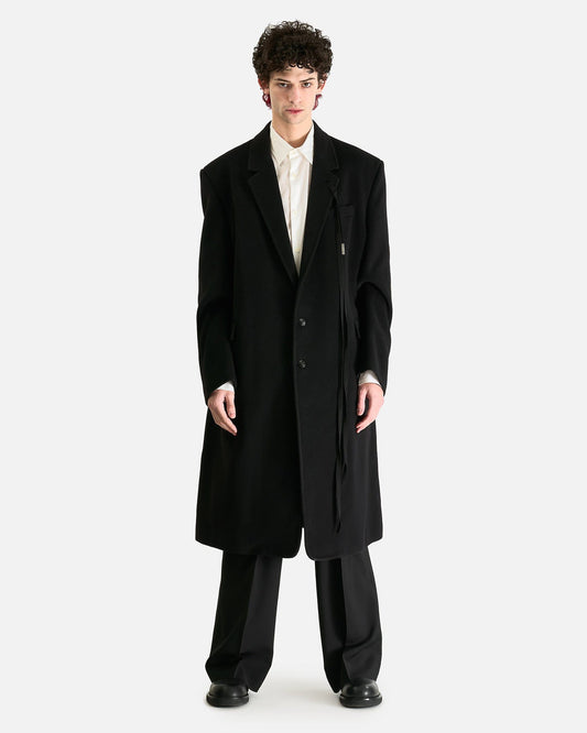 Ann Demeulemeester Men's Coat Leonard High Comfort Tailored Coat in Black