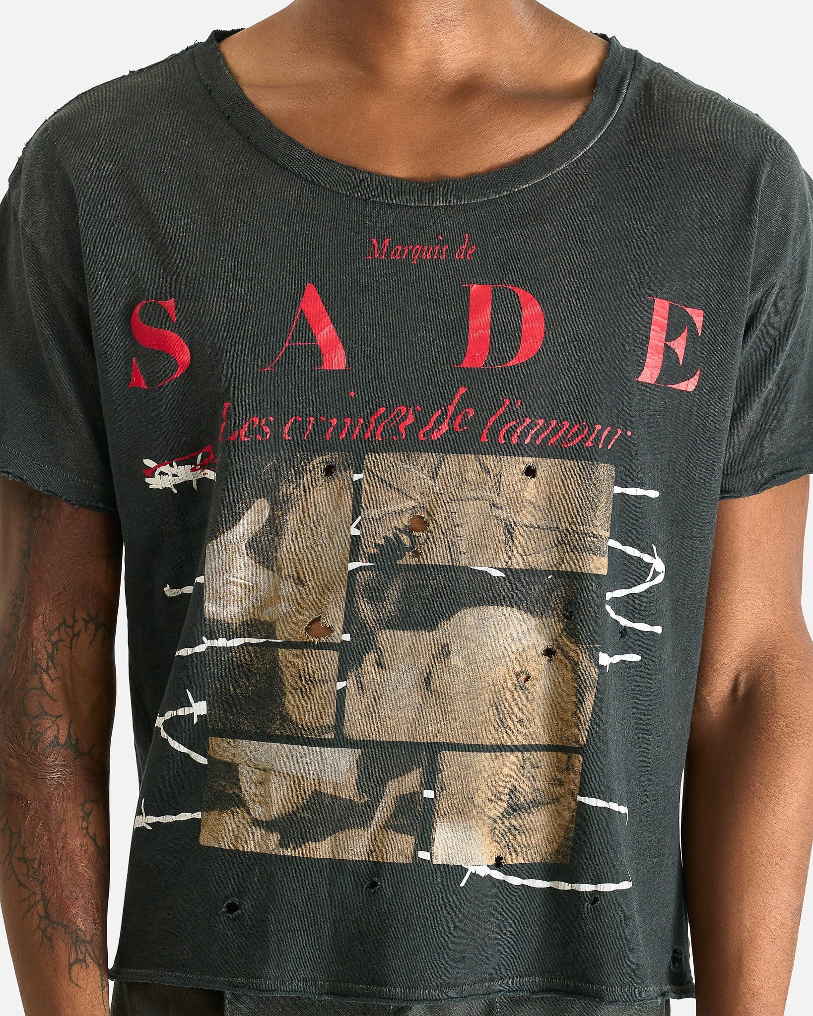 Enfants Riches Deprimes Men's T-Shirts Les Crimes De L'Amour T-Shirt in Thrashed Black