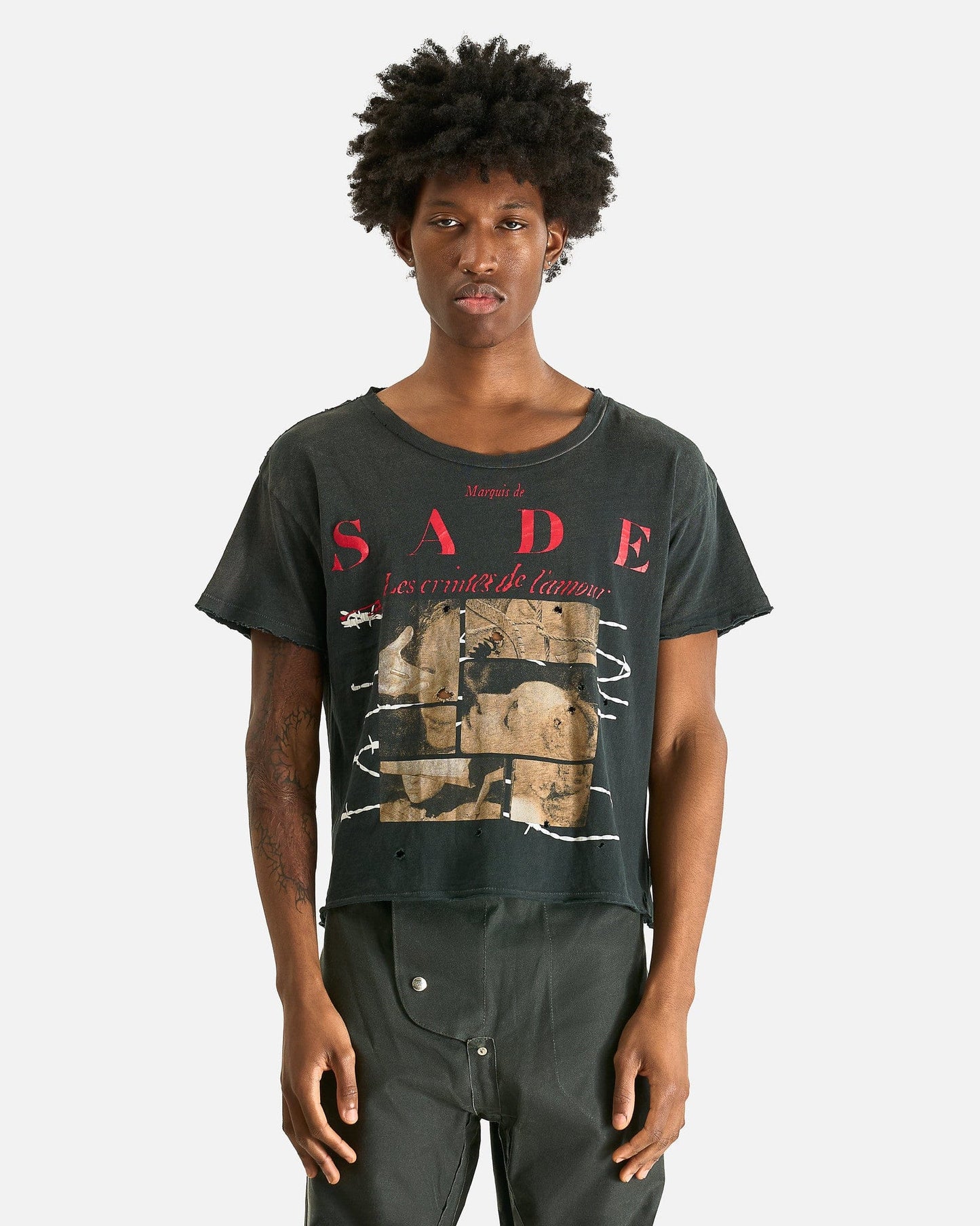 Enfants Riches Deprimes Men's T-Shirts Les Crimes De L'Amour T-Shirt in Thrashed Black