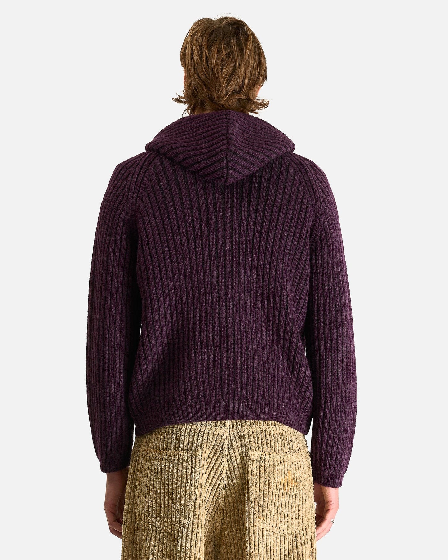 Our Legacy Men Sweaters Level Hood in Night Violet Stripe Isles Wool
