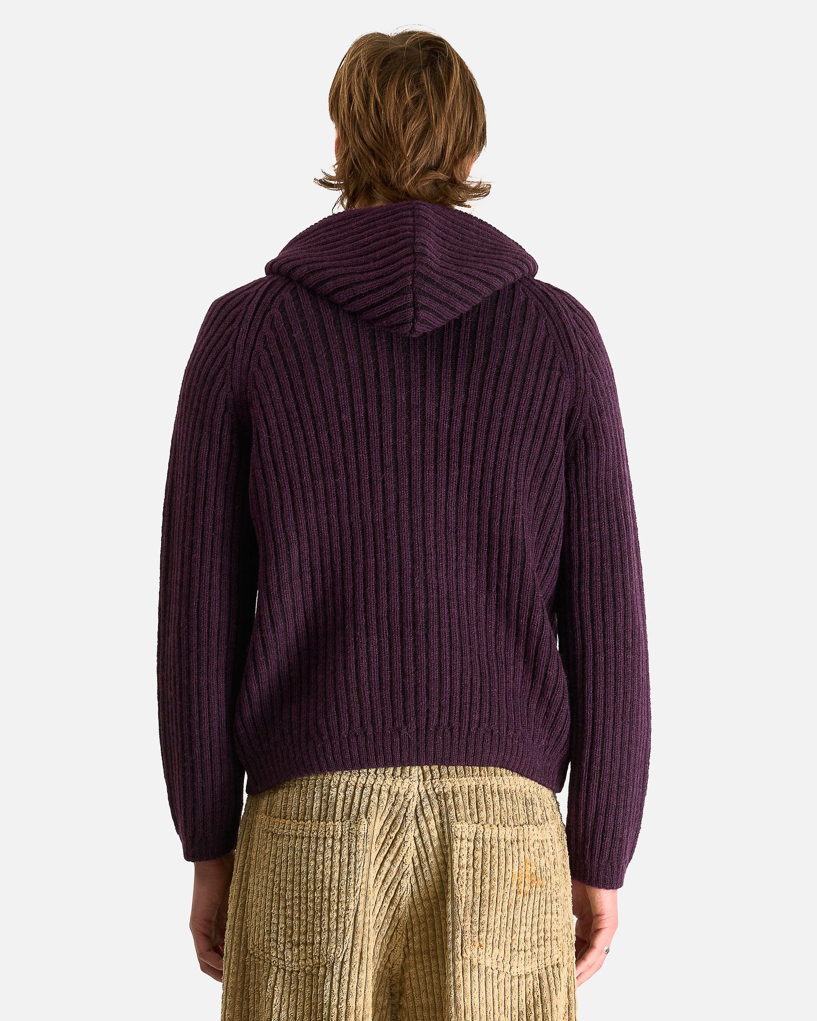 Our Legacy Men Sweaters Level Hood in Night Violet Stripe Isles Wool