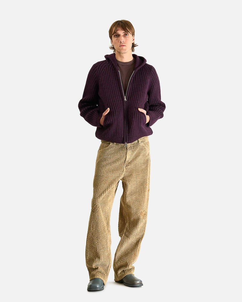 Our Legacy Men Sweaters Level Hood in Night Violet Stripe Isles Wool