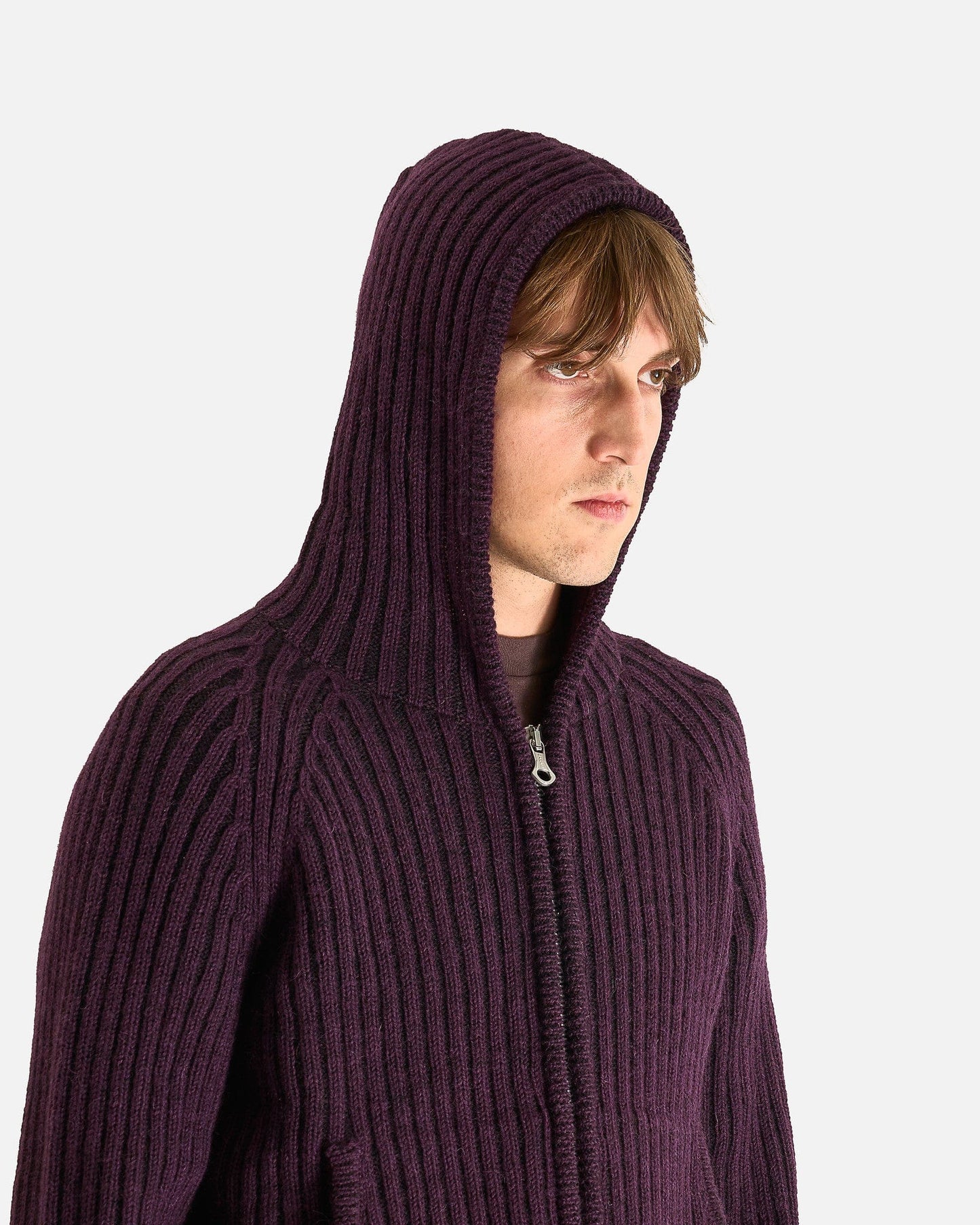 Our Legacy Men Sweaters Level Hood in Night Violet Stripe Isles Wool