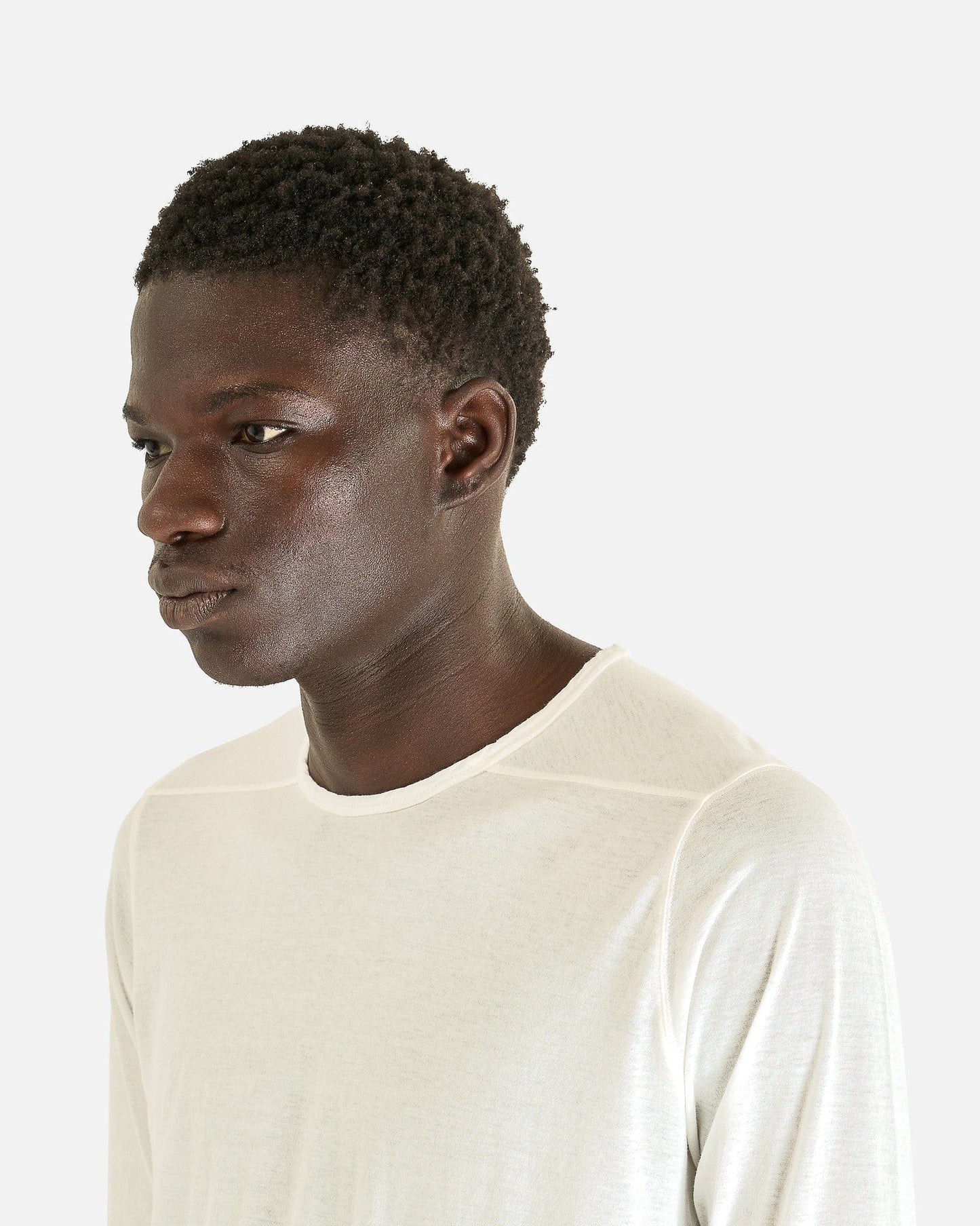 Rick Owens DRKSHDW Men's T-shirts Level Long Sleeve T in Milk