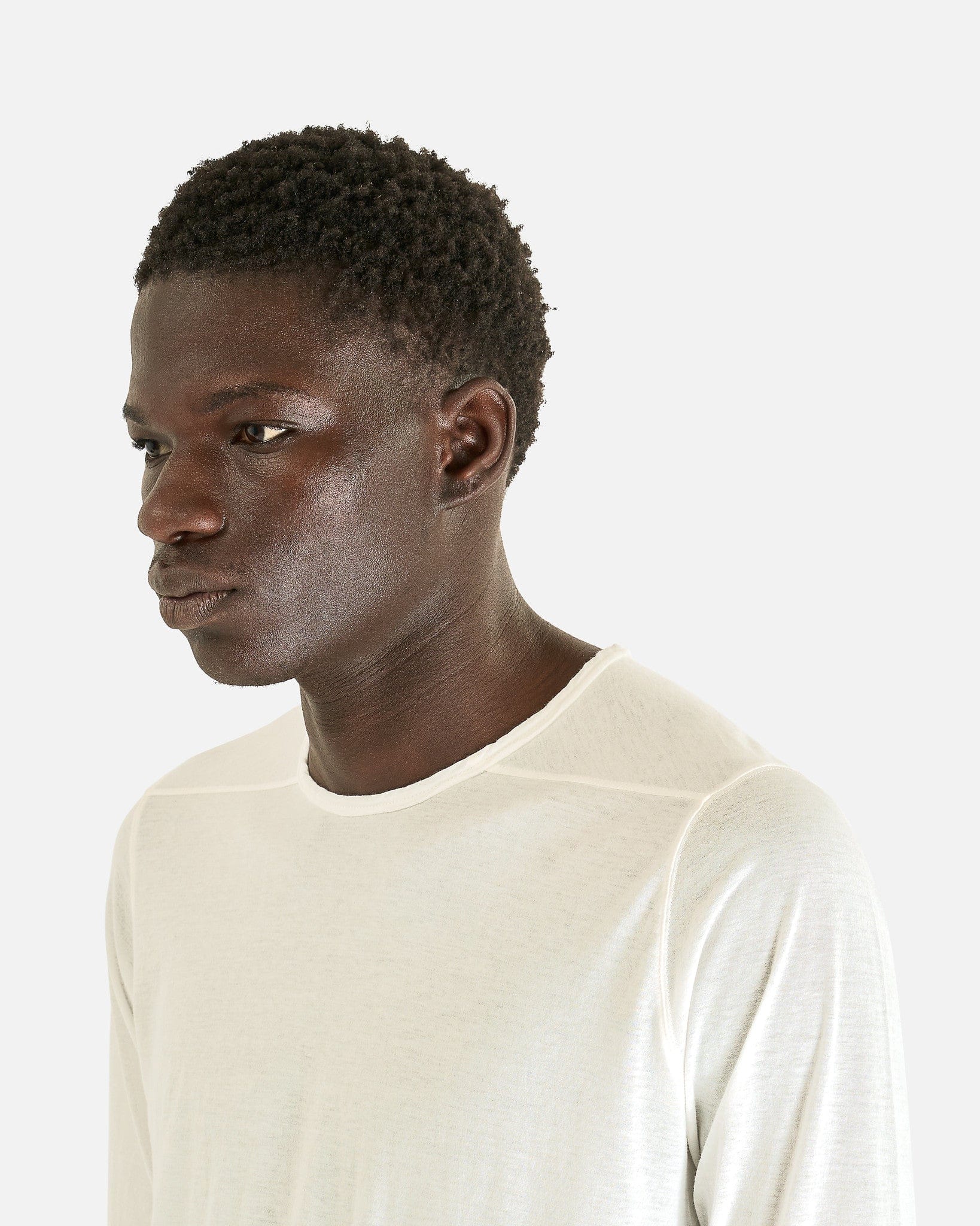 Rick Owens DRKSHDW Men's T-shirts Level Long Sleeve T in Milk