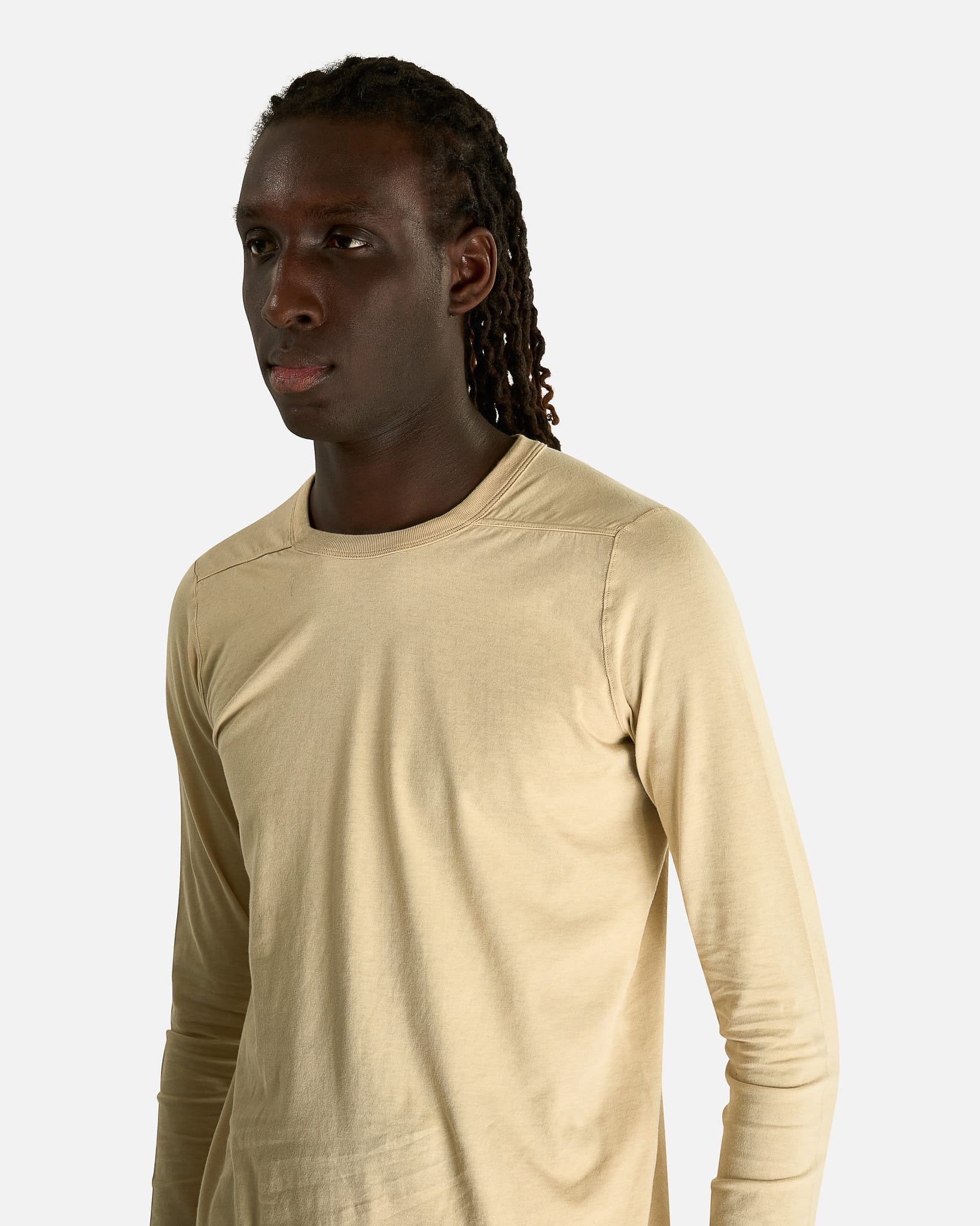 Rick Owens Men's T-shirts Level Long Sleeve T in Sand