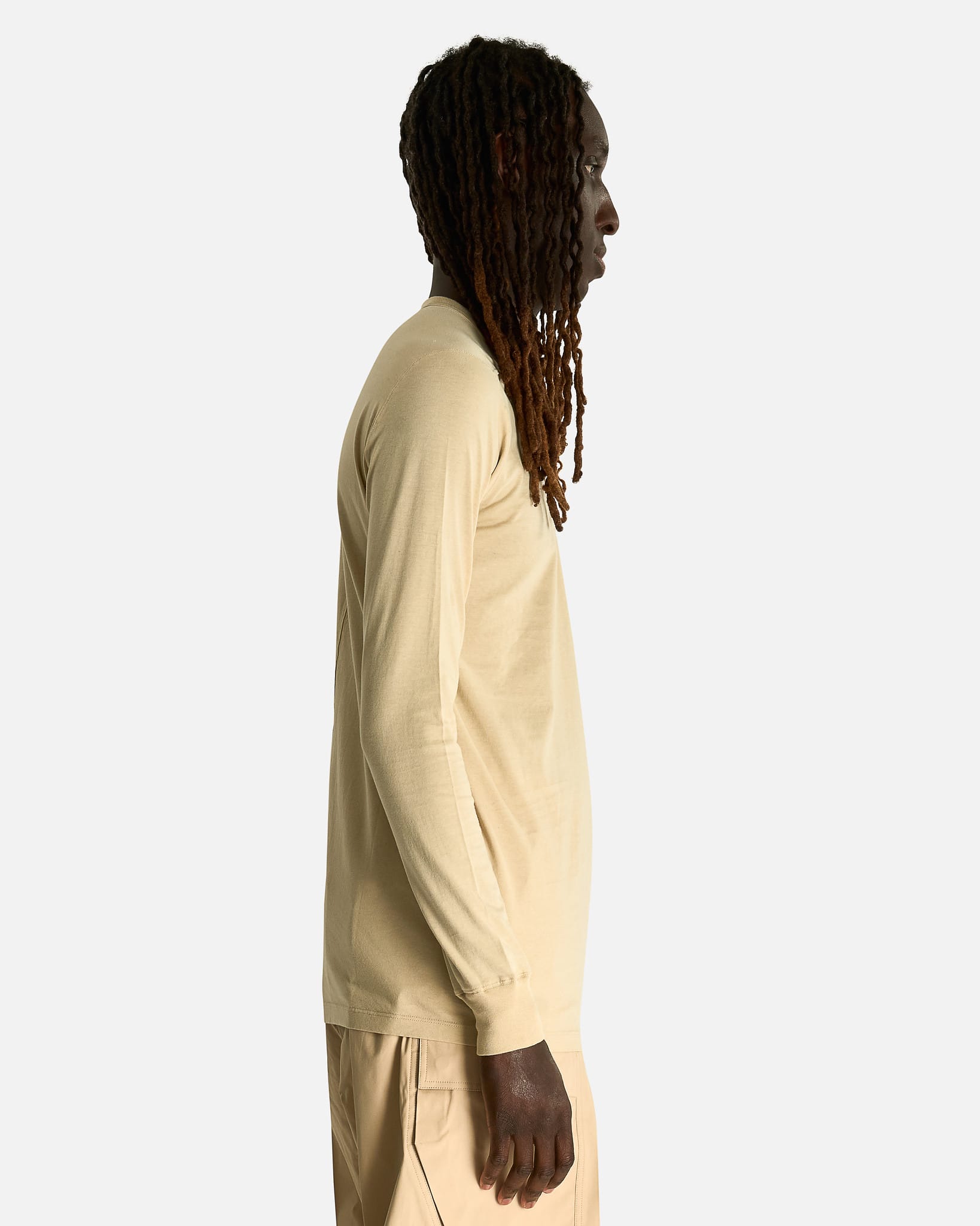 Rick Owens Men's T-shirts Level Long Sleeve T in Sand