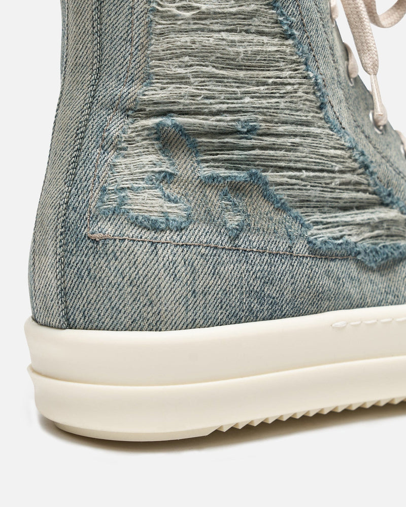 Rick Owens DRKSHDW Men's Sneakers Lido Denim Ramones in Sky/Milk/Milk