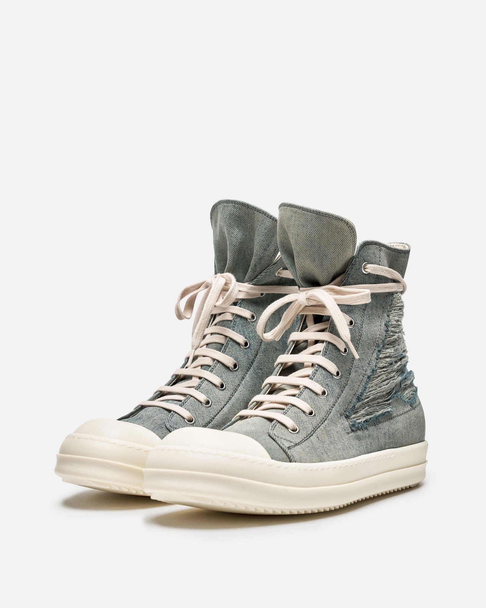 Rick Owens DRKSHDW Men's Sneakers Lido Denim Ramones in Sky/Milk/Milk