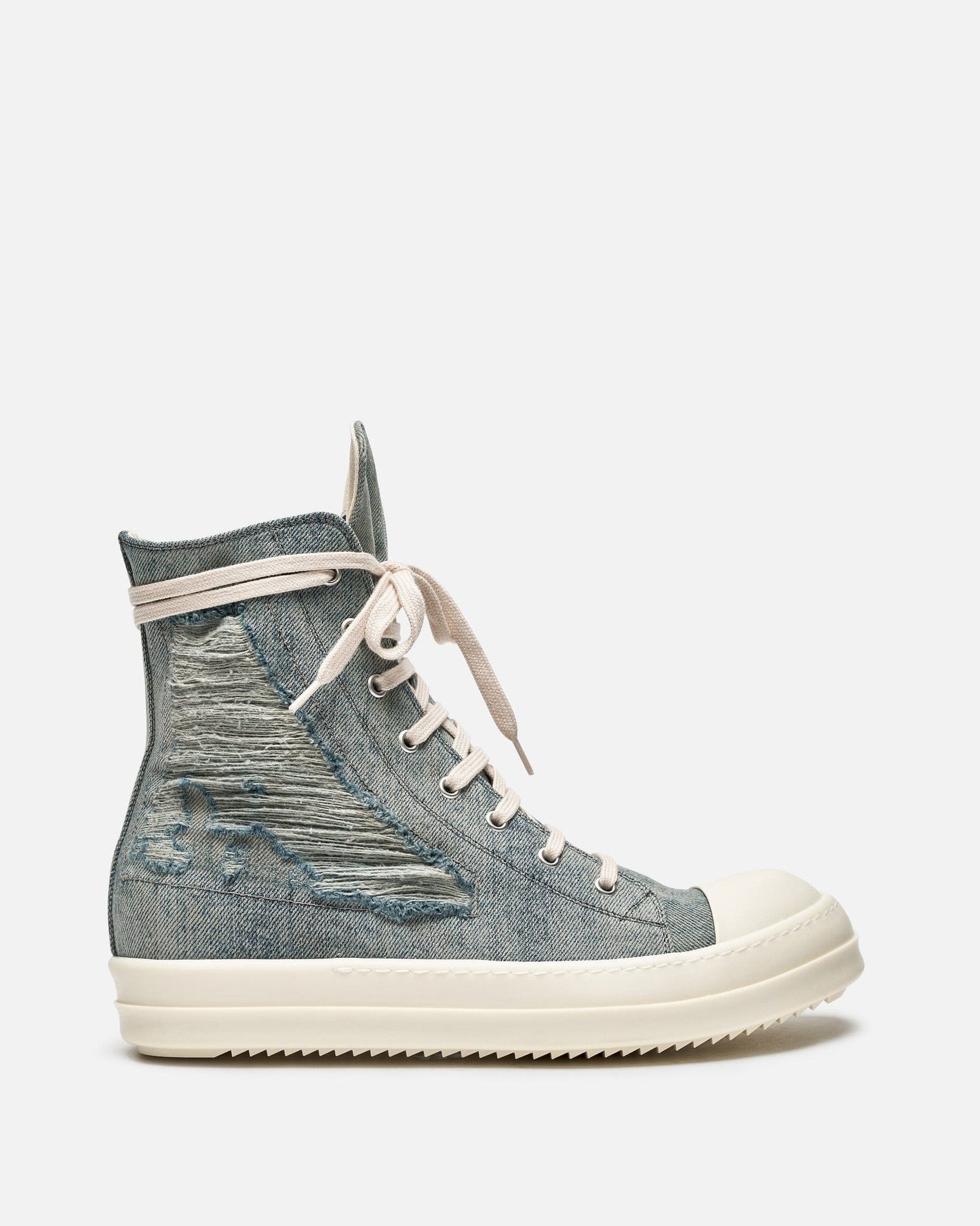 Rick Owens DRKSHDW Men's Sneakers Lido Denim Ramones in Sky/Milk/Milk