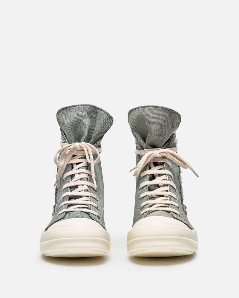 Rick Owens DRKSHDW Men's Sneakers Lido Denim Ramones in Sky/Milk/Milk