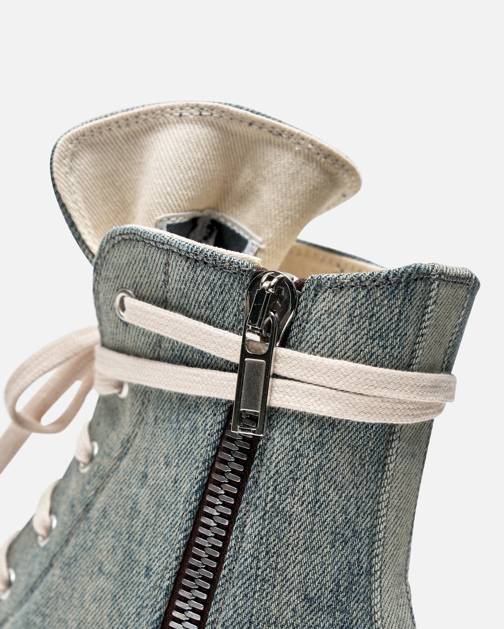 Rick Owens DRKSHDW Men's Sneakers Lido Denim Ramones in Sky/Milk/Milk
