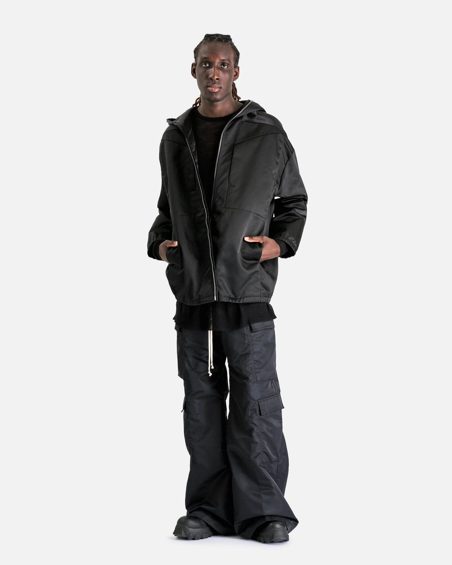 Rick Owens Men's Jackets Lido Hoodie in Black
