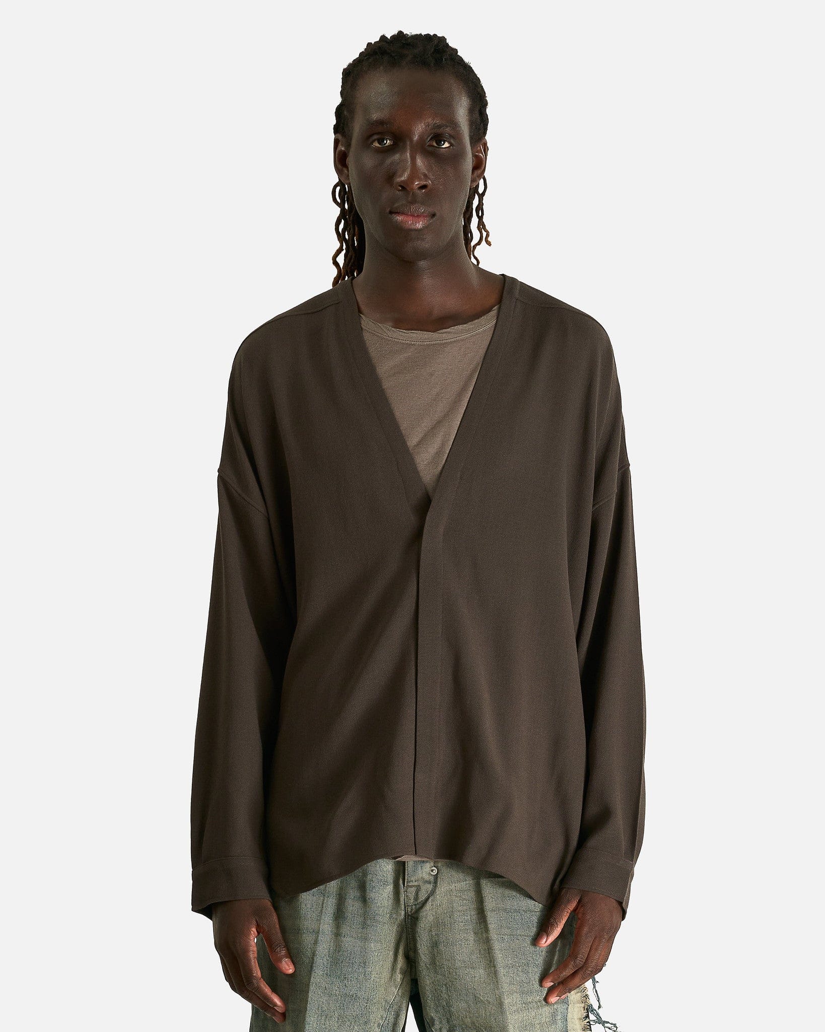 Rick Owens Men's Shirts Lido Larry Shirt in Darkdust