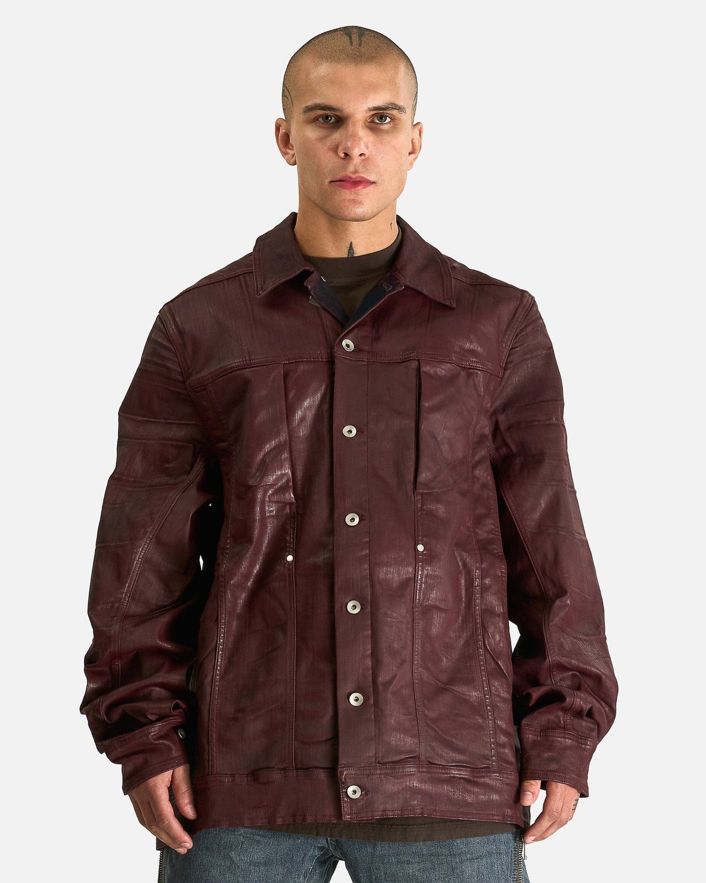 Rick Owens DRKSHDW Men's Shirts Lido Worker in Scab Wax