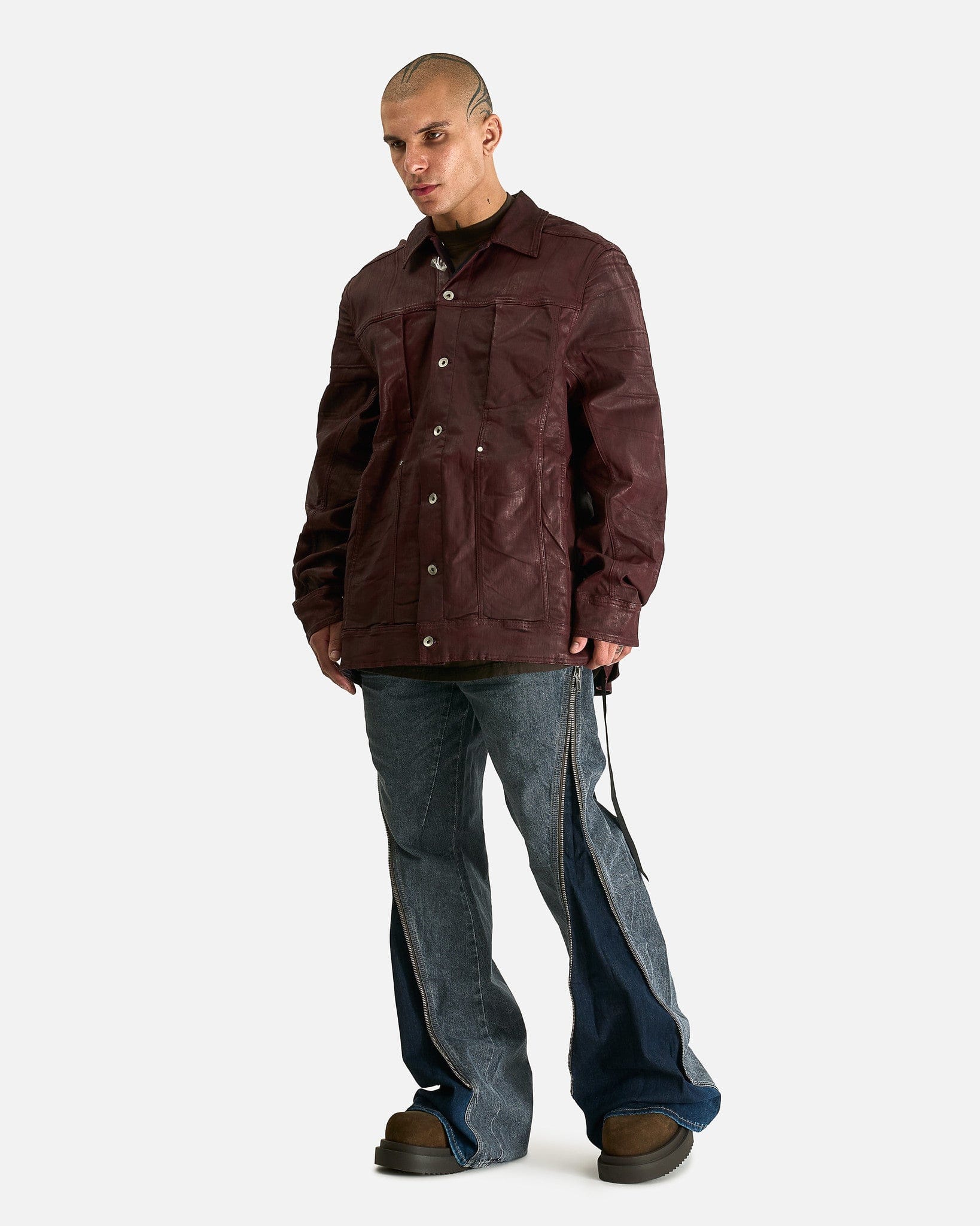 Rick Owens DRKSHDW Men's Shirts Lido Worker in Scab Wax