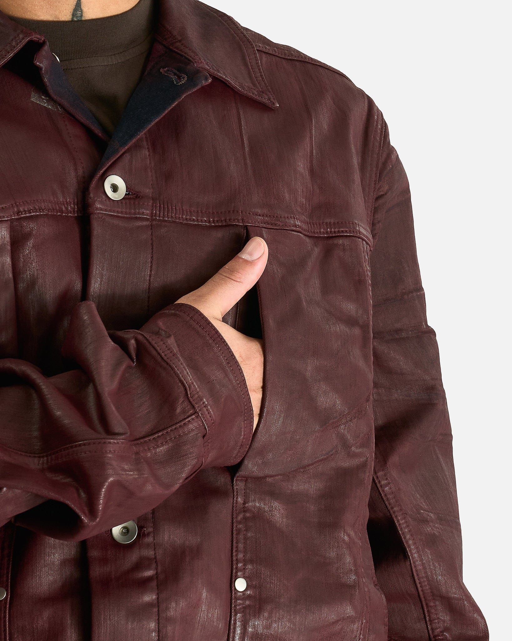 Rick Owens DRKSHDW Men's Shirts Lido Worker in Scab Wax