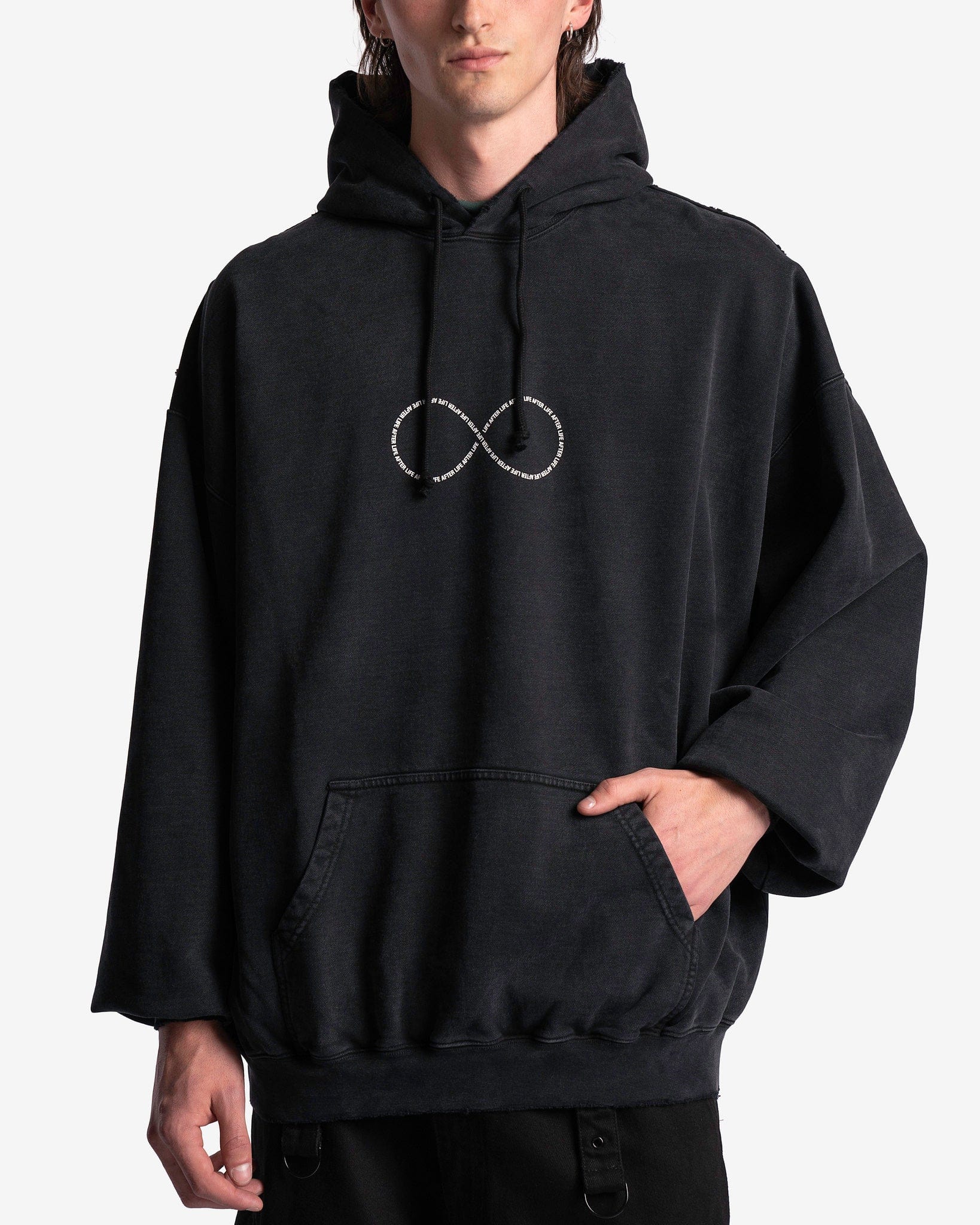 VETEMENTS Men's Sweatshirts Life After Life Infinity Hoodie in Faded Black