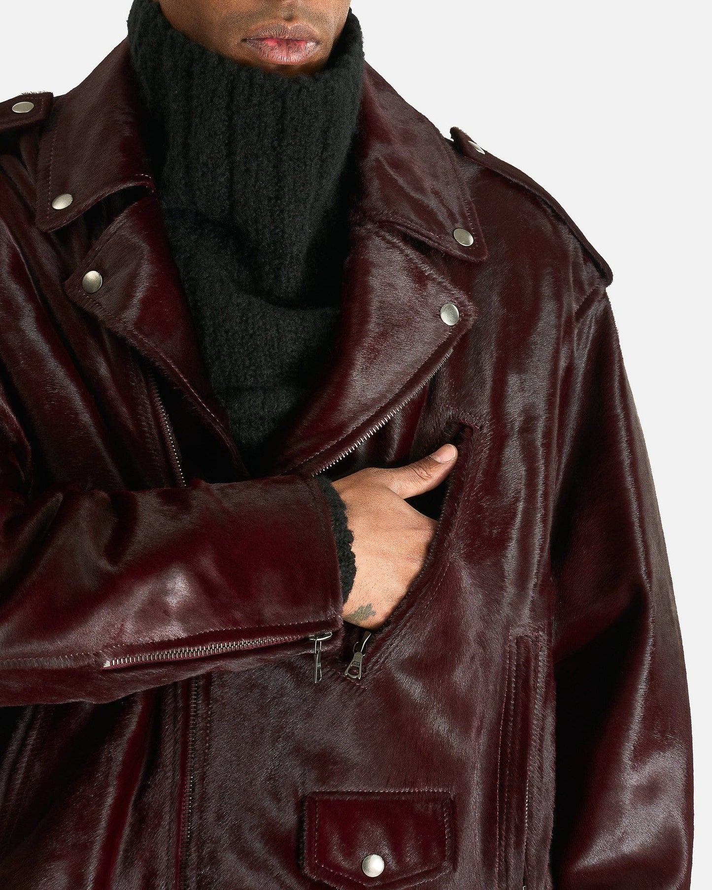 Dries Van Noten Men's Jackets M Lodz Jacket in Burgundy