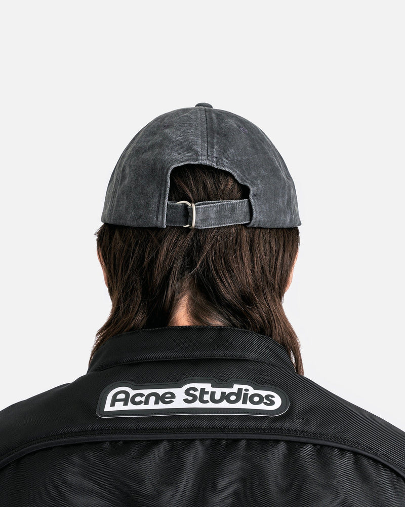 Acne Studios Men's Hats O/S Logo Baseball Cap in Faded Black