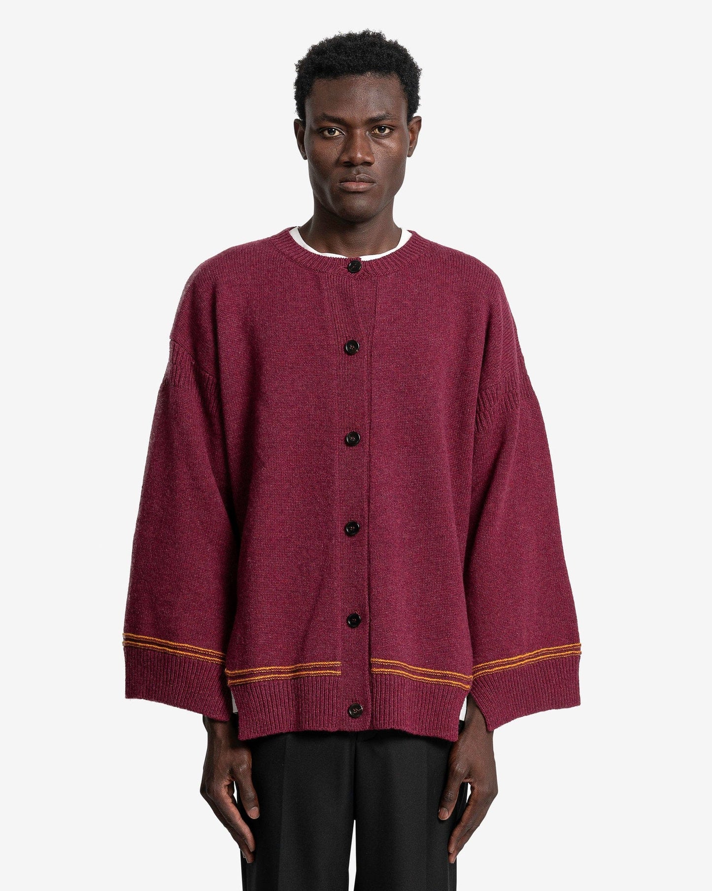 Marni Men's Sweater Logo Cardigan in Ruby