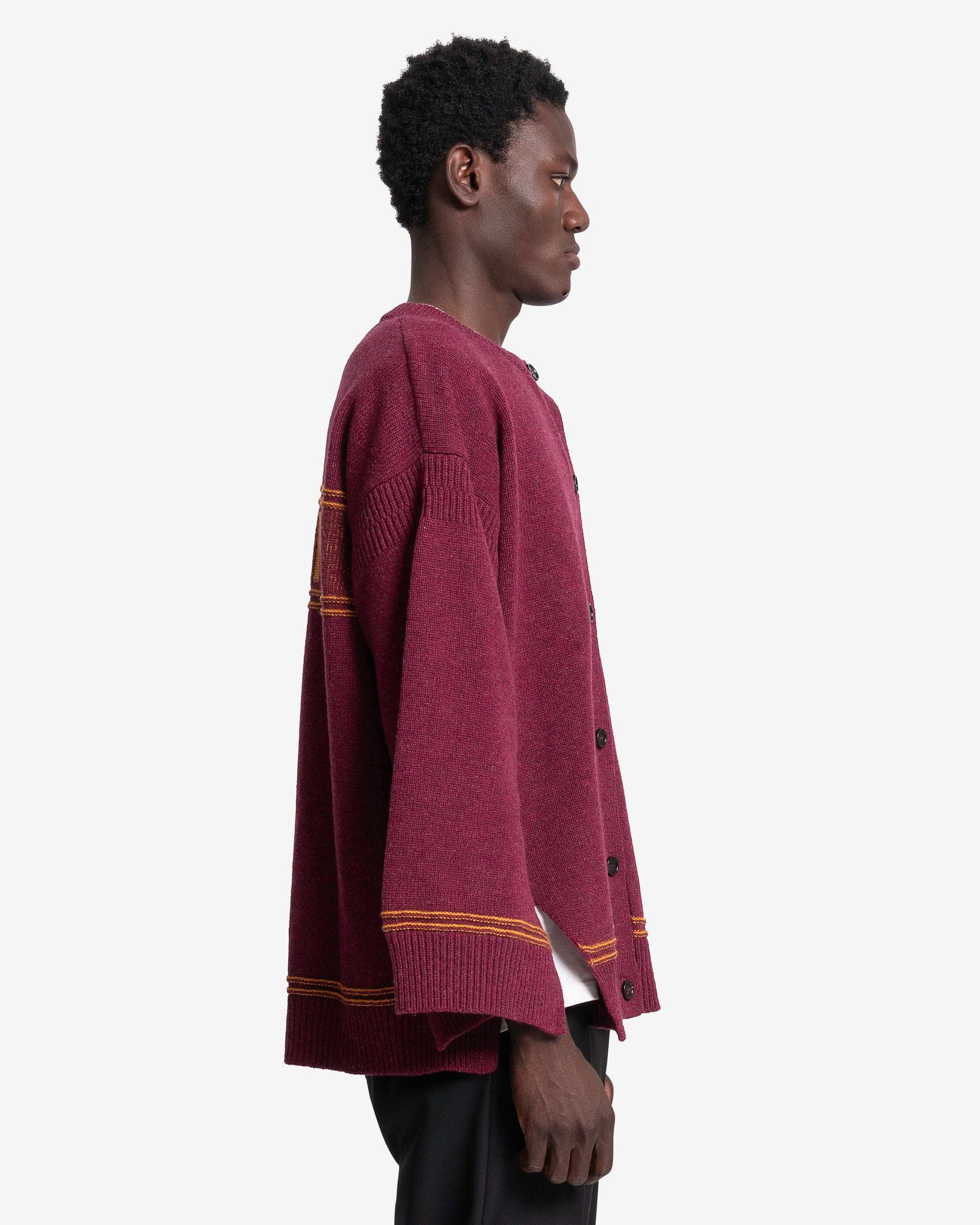 Marni Men's Sweater Logo Cardigan in Ruby