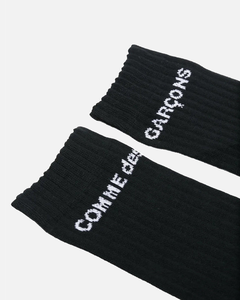 Comme des Garcons HOMME PLUS Men's Socks Logo Rib Socks in Black