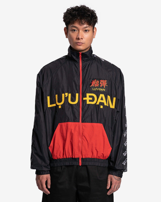 LU'U DAN Men's Jackets Logo Shell Windbreaker in Black/Red