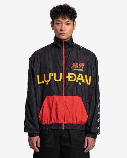 ジャケット・アウター LUUDAN WINDBREAKER Logo Shell Windbreaker in Black/Red – SVRN