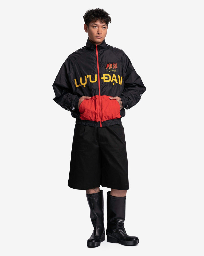 LU'U DAN Men's Jackets Logo Shell Windbreaker in Black/Red