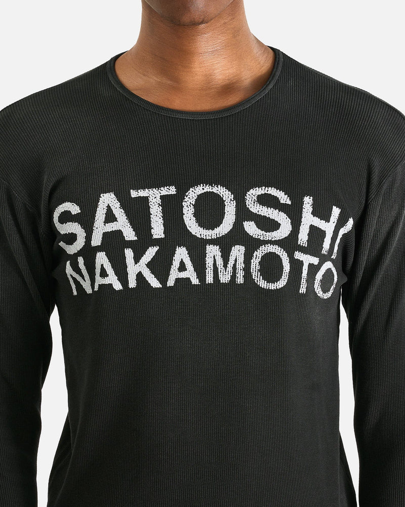 Satoshi Nakamoto Men's Shirts Logo Thermal in Washed Black