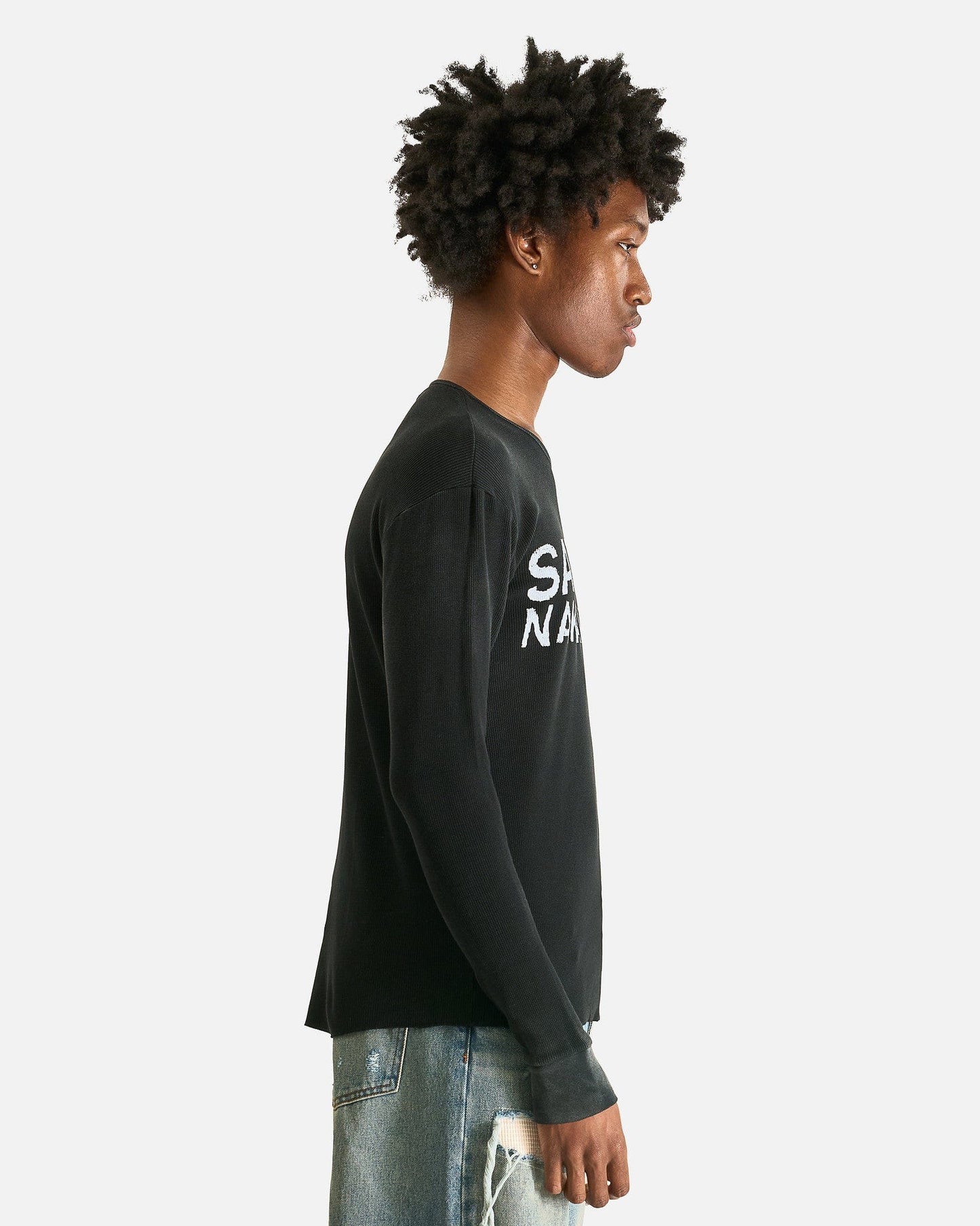 Satoshi Nakamoto Men's Shirts Logo Thermal in Washed Black