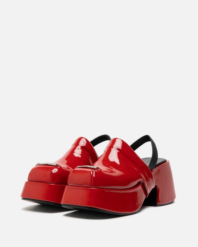 Andersson Bell Women's Shoes Lolanta Square Toe Loafer Sandal in Red