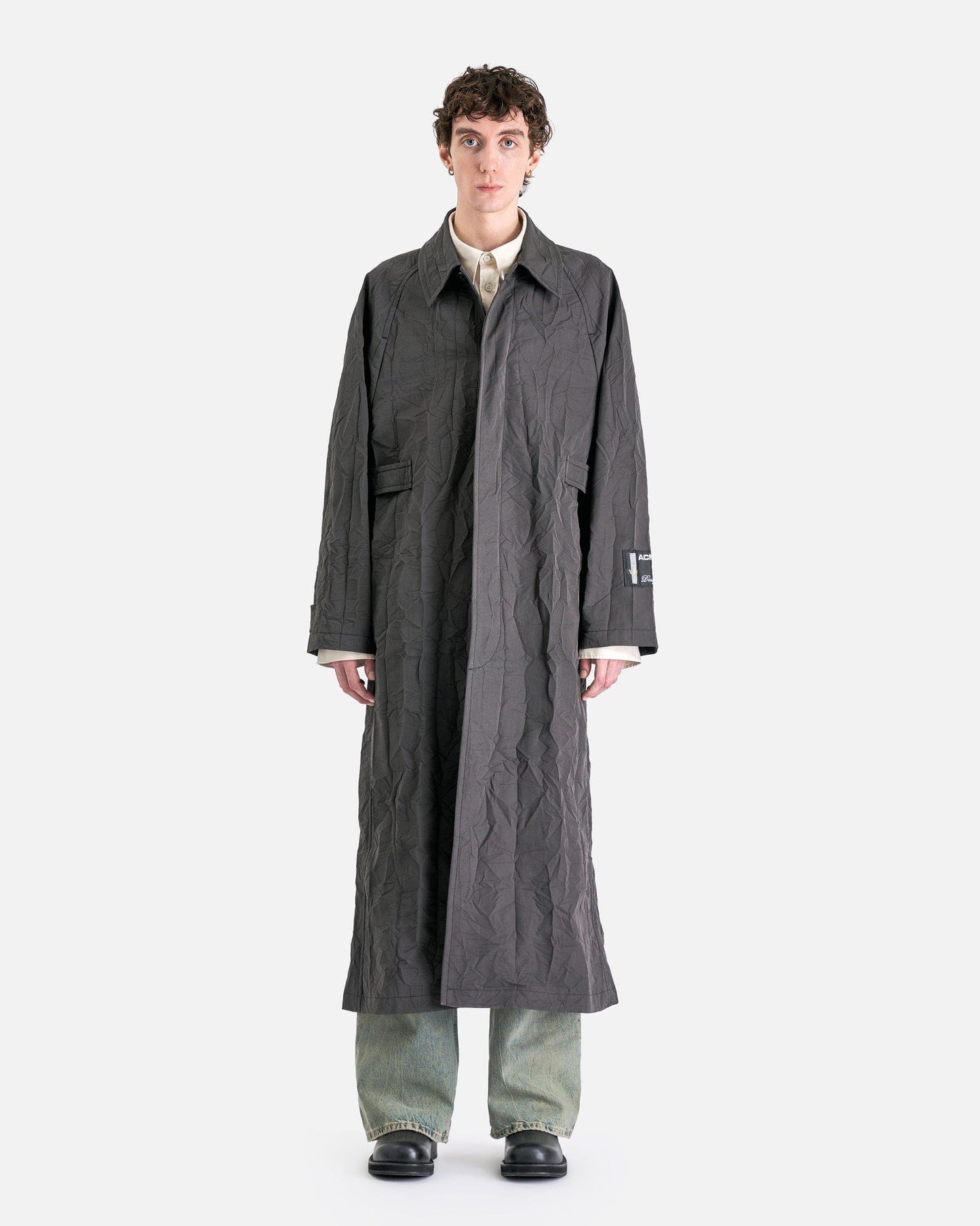 Acne Studios Men's Coat Long Coat in Dark Grey