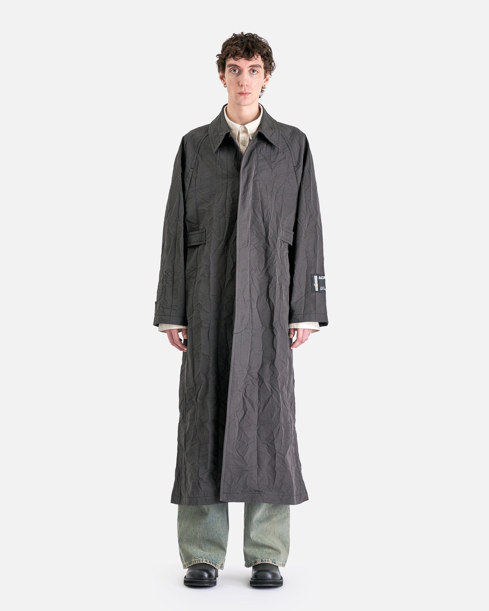Acne Studios Men's Coat Long Coat in Dark Grey