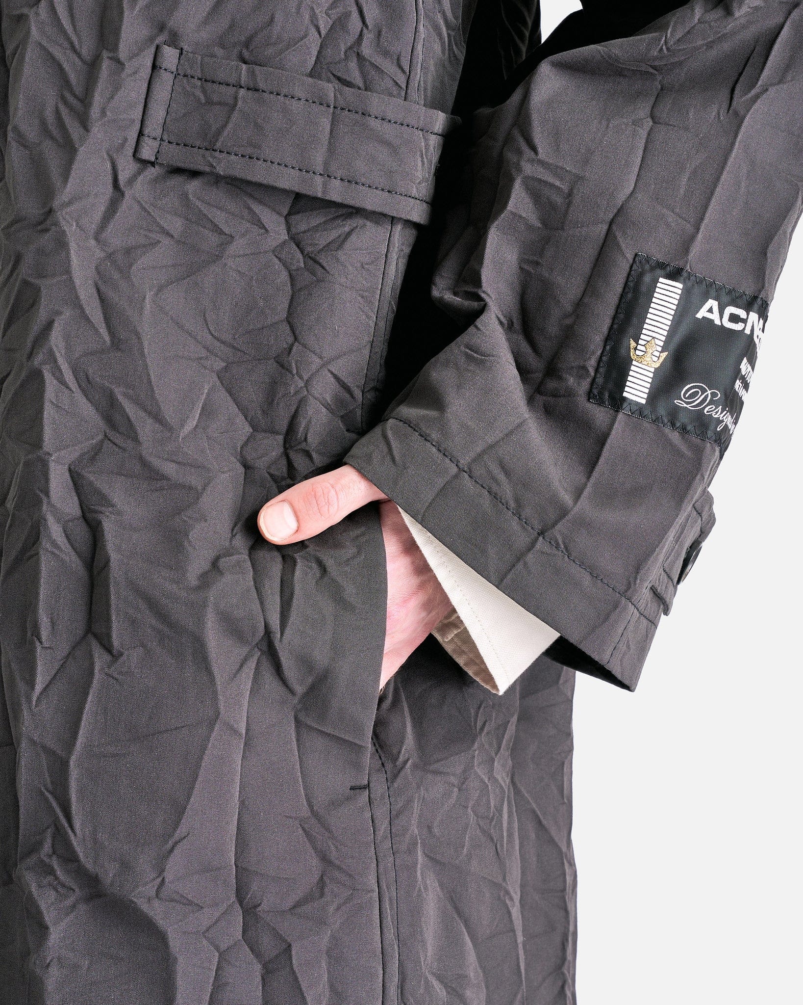 Acne Studios Men's Coat Long Coat in Dark Grey