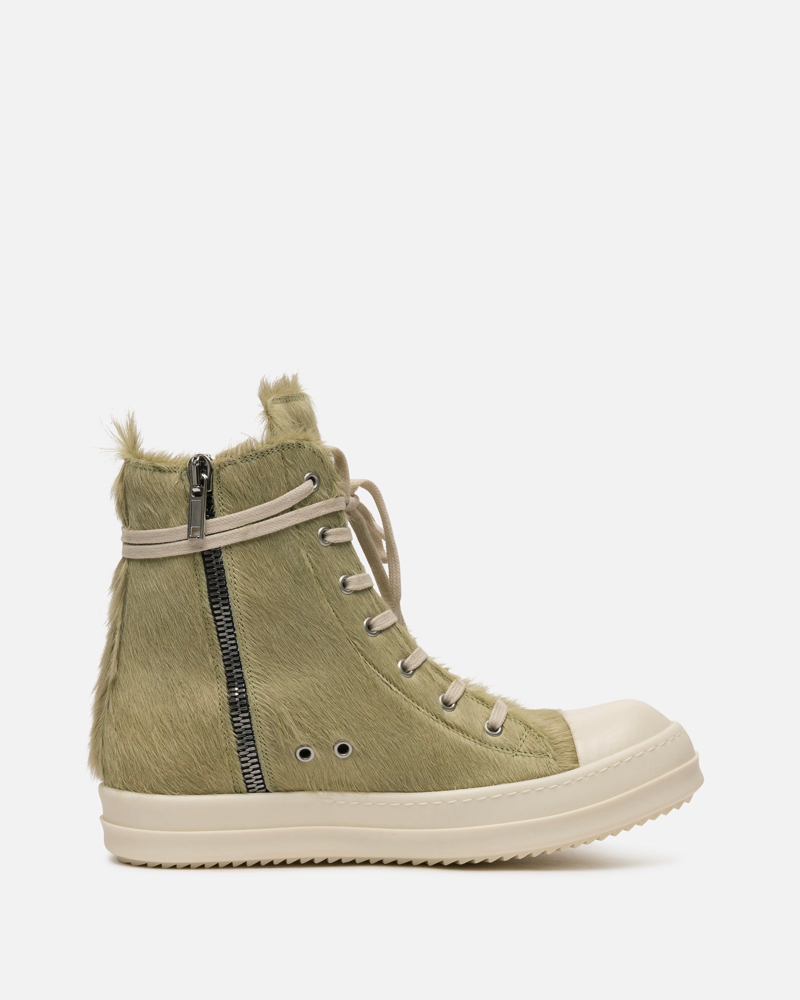 Rick Owens Men's Sneakers Long Hair Ramones in Dirty Acid/Milk
