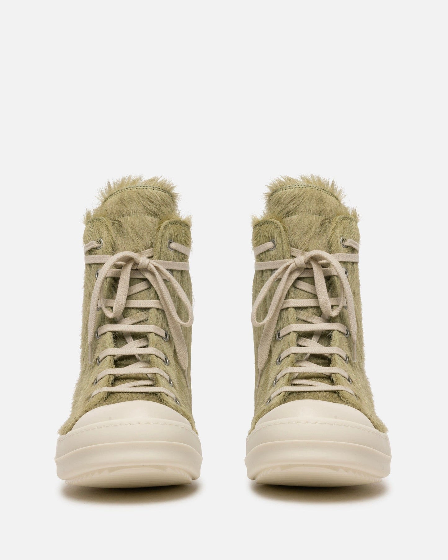 Rick Owens Men's Sneakers Long Hair Ramones in Dirty Acid/Milk