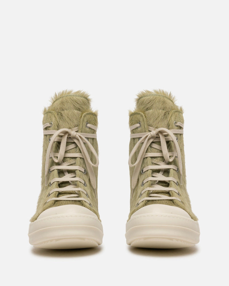 Rick Owens Men's Sneakers Long Hair Ramones in Dirty Acid/Milk