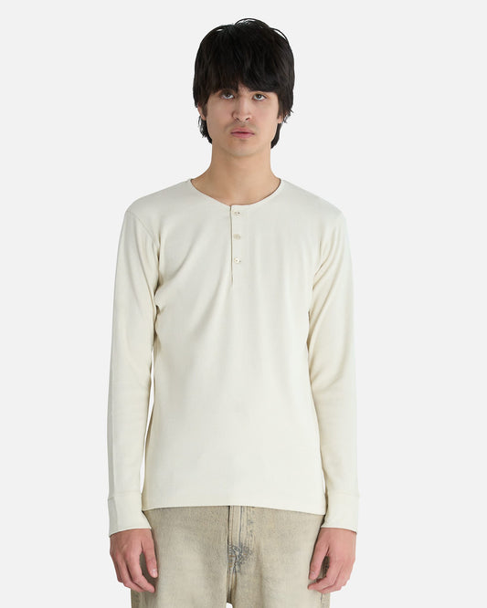 LEMAIRE Men's Shirts Long Sleeve Henley in Enoki
