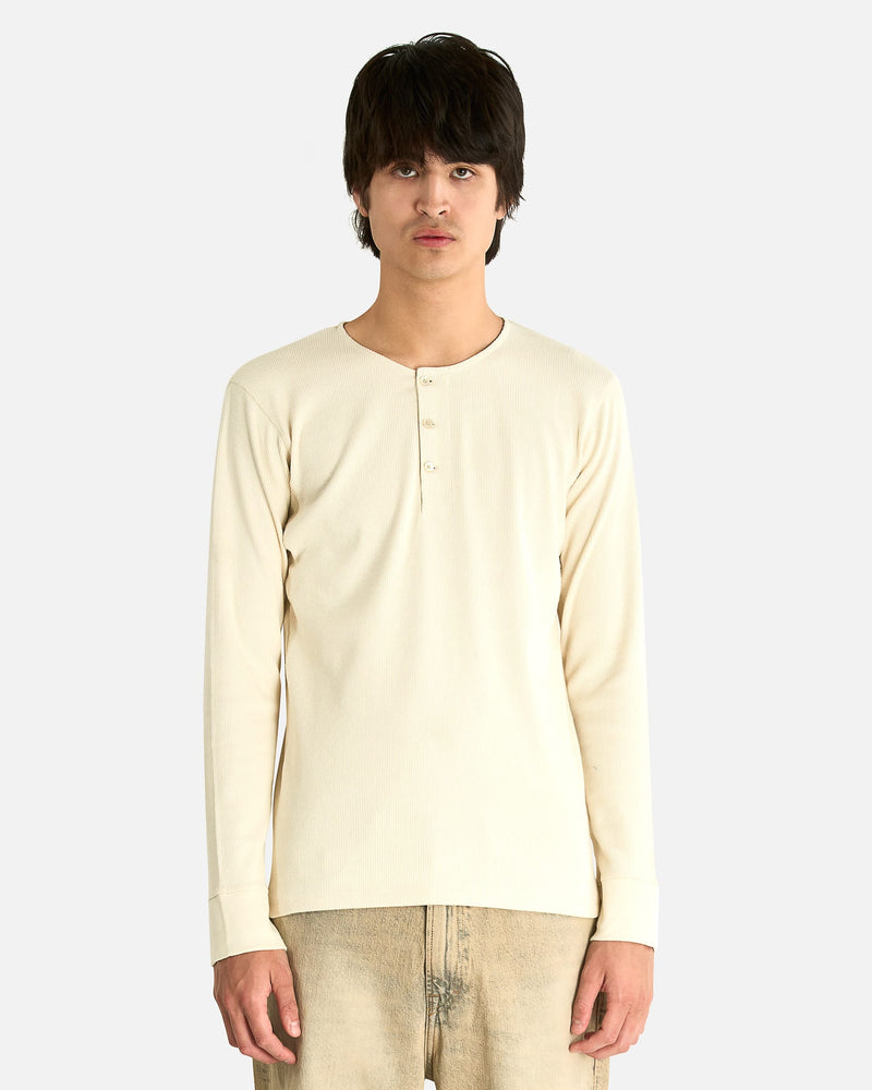 LEMAIRE Men's Shirts Long Sleeve Henley in Enoki