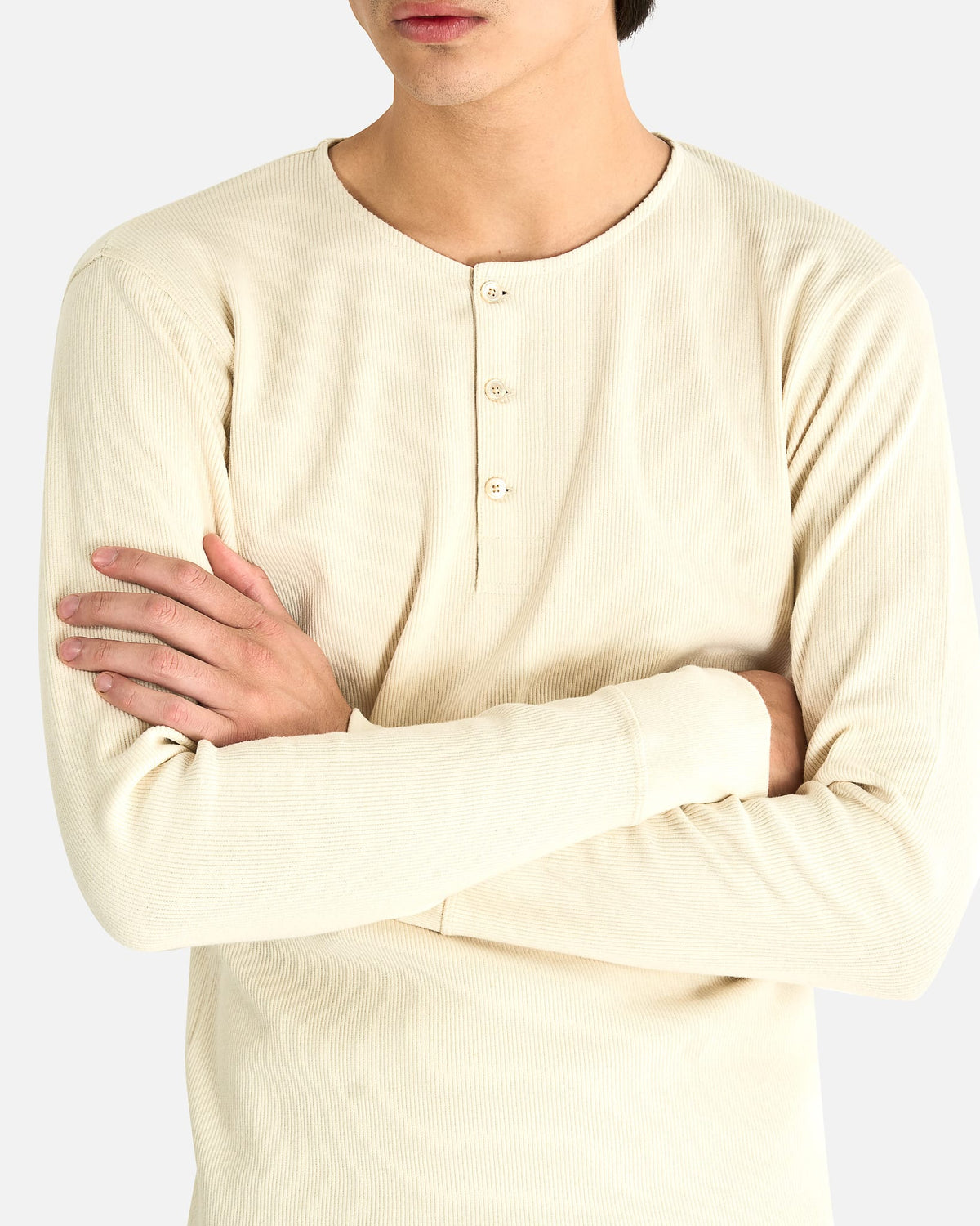 LEMAIRE Men's Shirts Long Sleeve Henley in Enoki