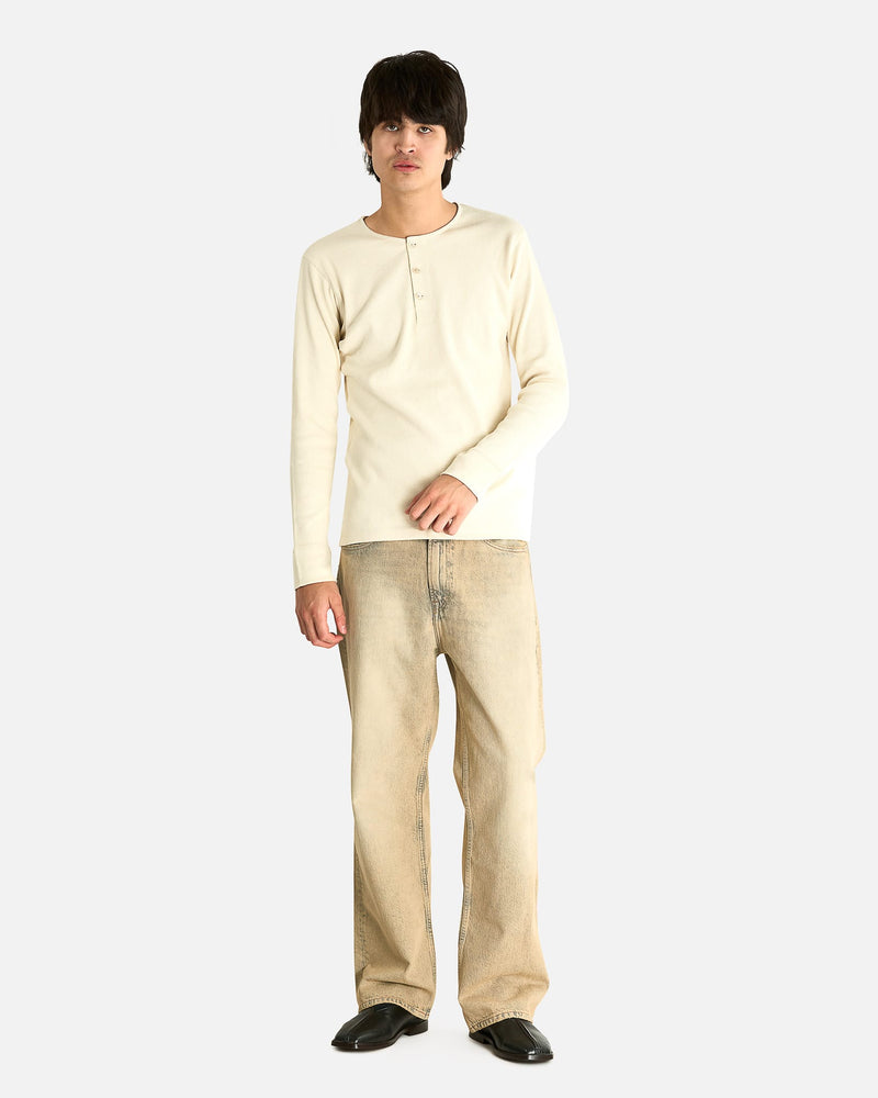 LEMAIRE Men's Shirts Long Sleeve Henley in Enoki