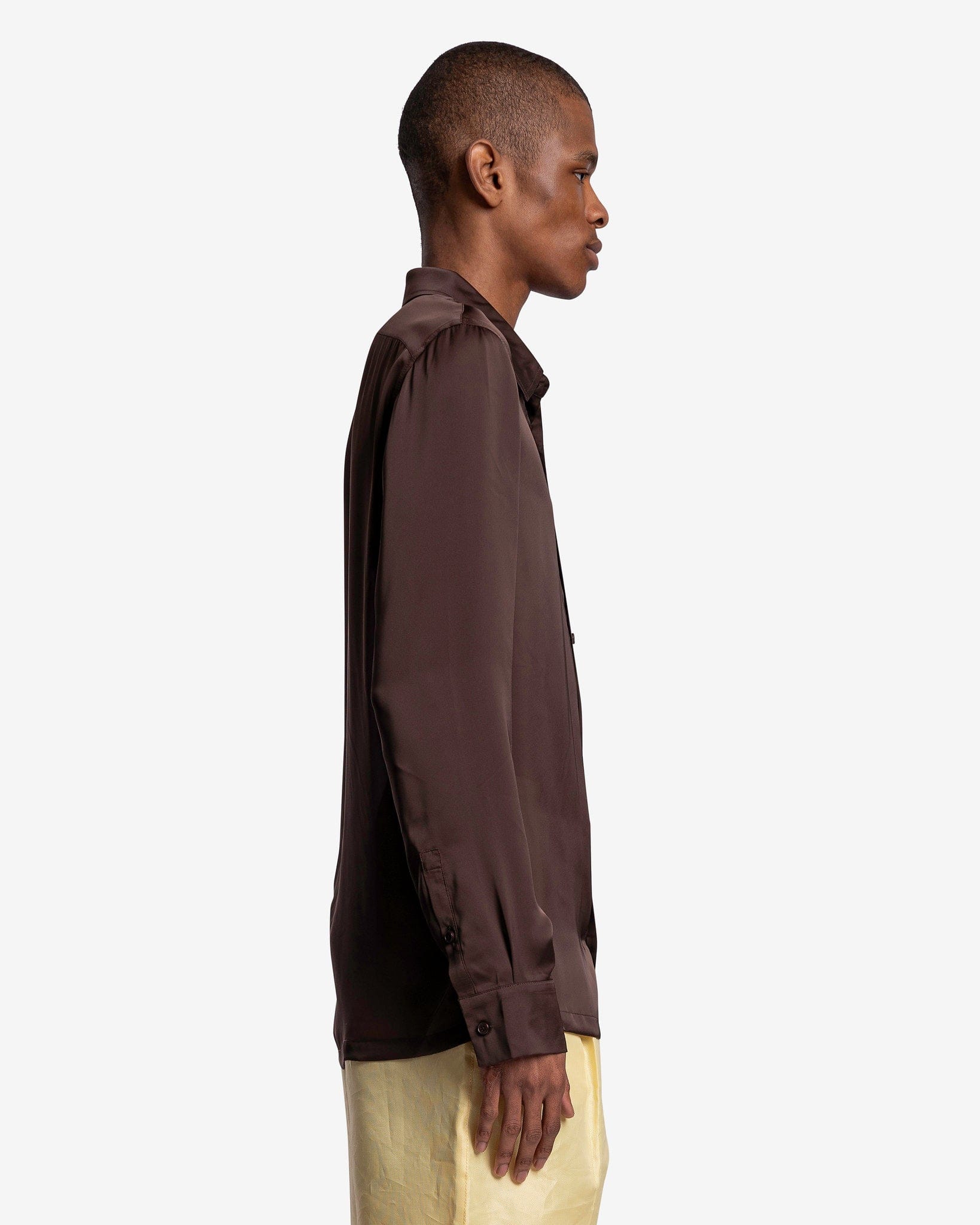 KANGHYUK Men's Shirts Long Sleeve Shirt in Brown