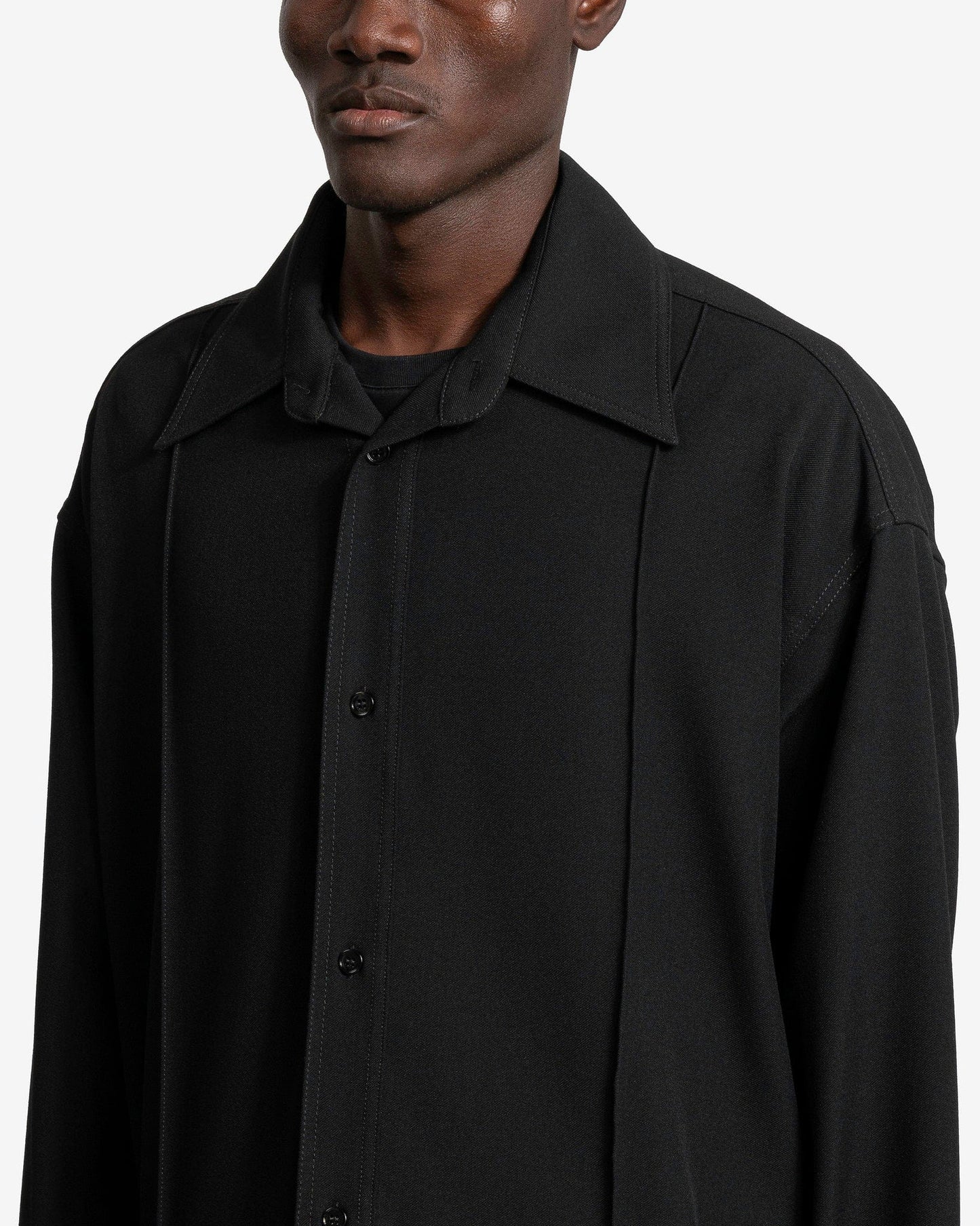MM6 Maison Margiela Men's Shirts Long-Sleeved Shirt in Black