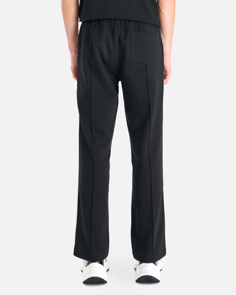 Casablanca Men's Pants Loopback Casa Elements Embroidered Satin Tape Sweatpants in Black