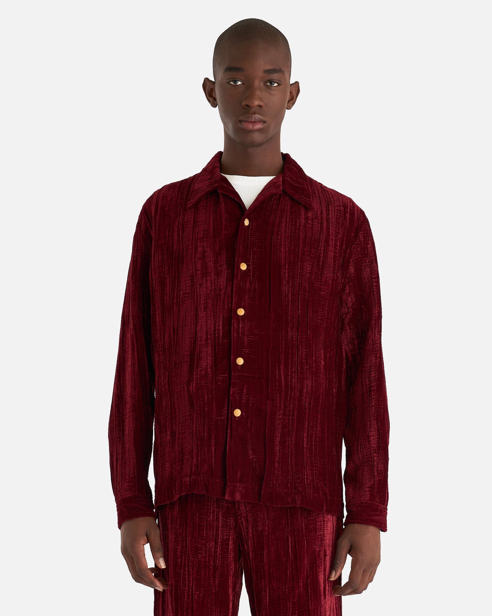Lou Overshirt in Red Velvet – SVRN