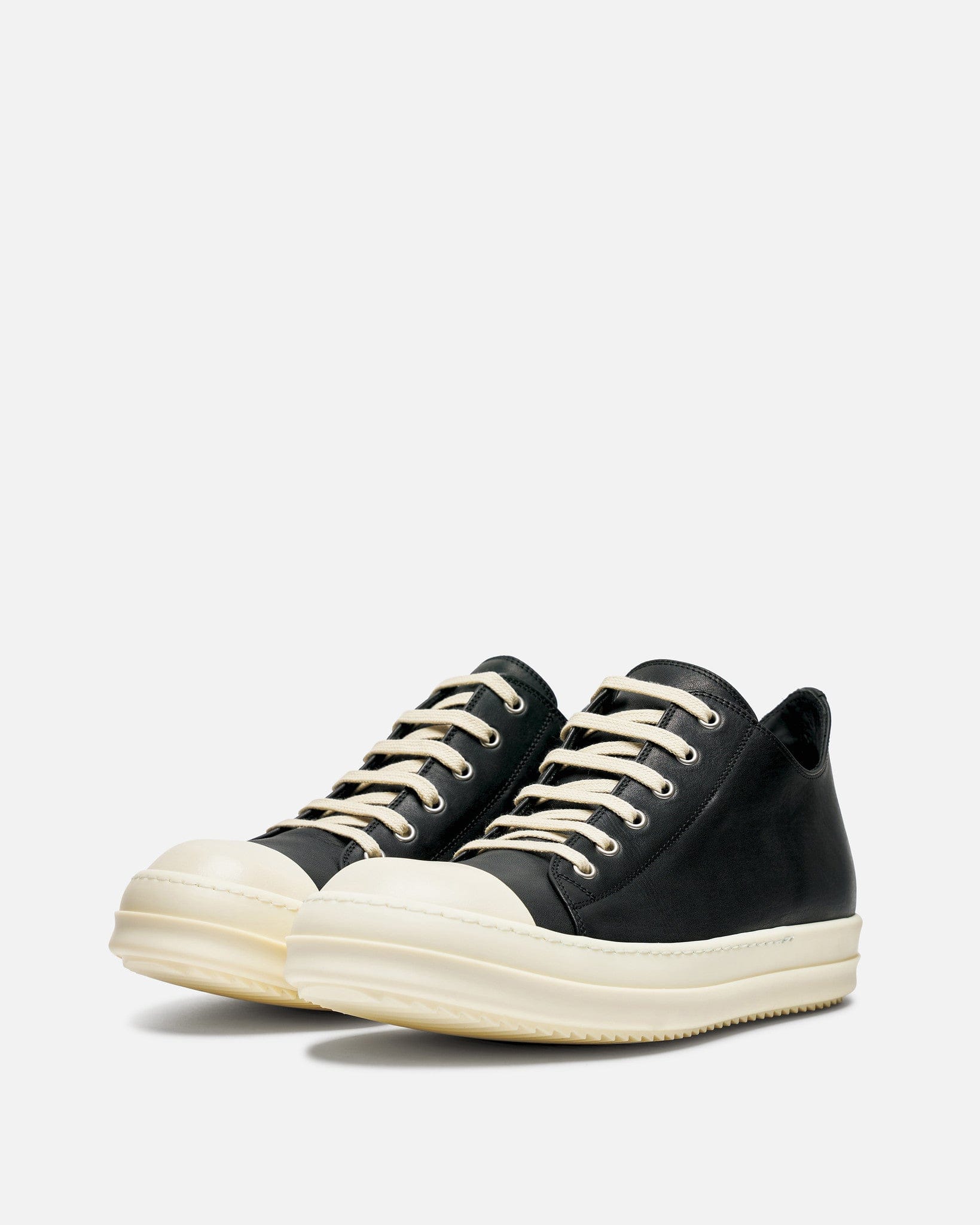 Rick Owens Men's Sneakers Low Ramones in Black/Milk