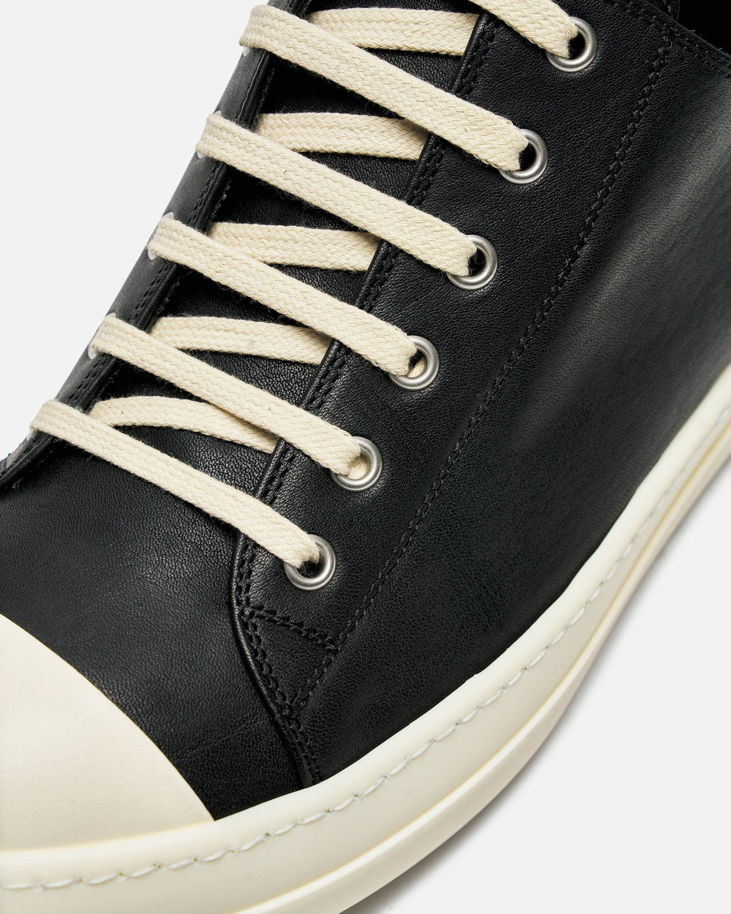 Rick Owens Men's Sneakers Low Ramones in Black/Milk